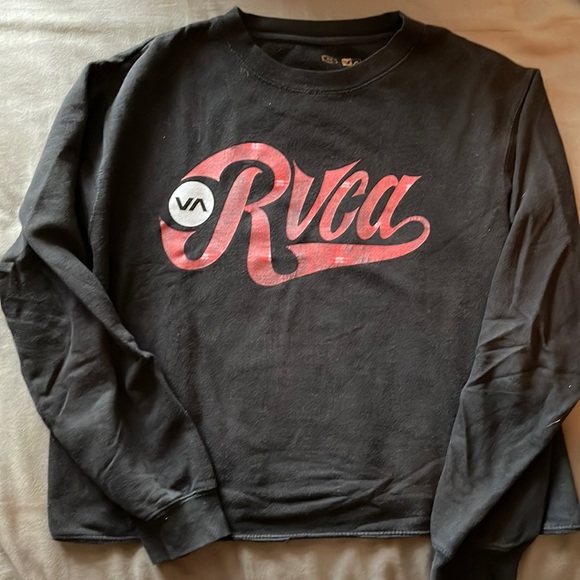 RVCA Other - RVCA Black Crewneck Sweatshirt, Spell Out, Surfer Casual